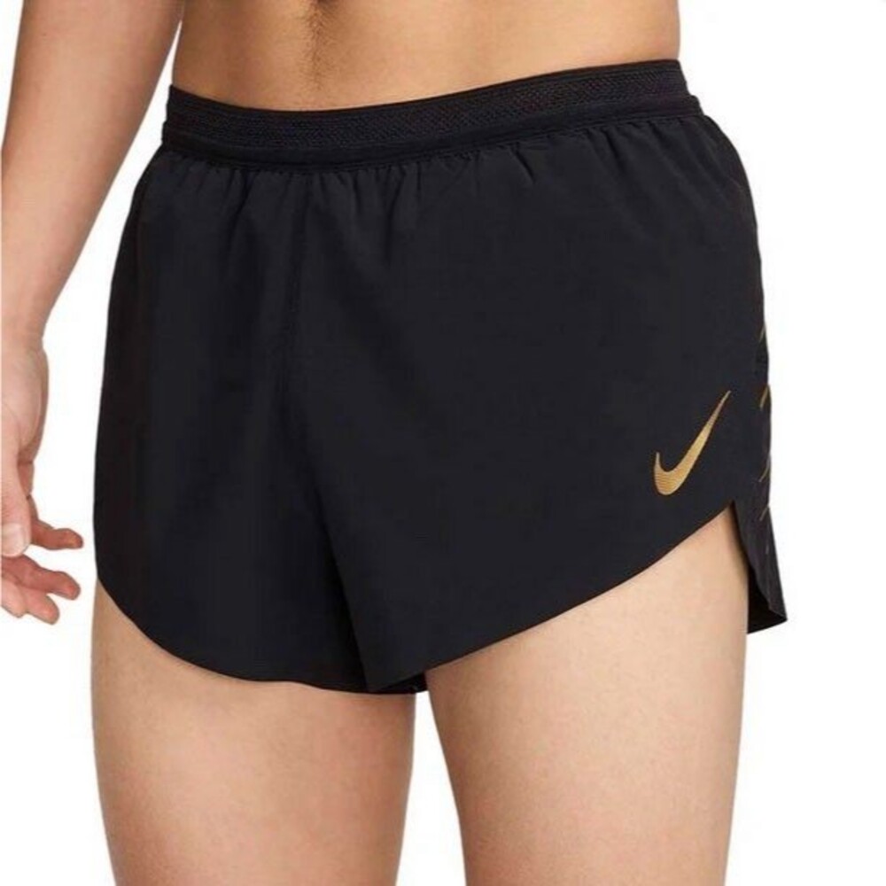 Nike x Jakob Ingebrigtsen AeroSwift 2" Men's Size L Black Gold Running Shorts